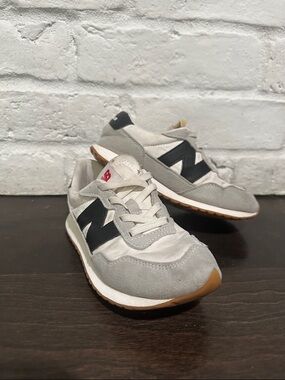 New Balance Light Gray, Black & Gum Classic Sneakers